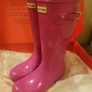 Lipstick Pink Hunter Boots Size 7 New